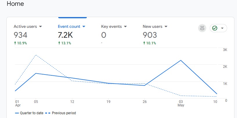 Google Analytics screenshot proof